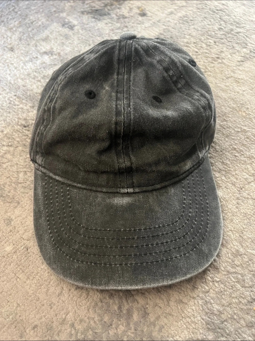 Women’s Washed Black Denim Cotton Baseball Cap